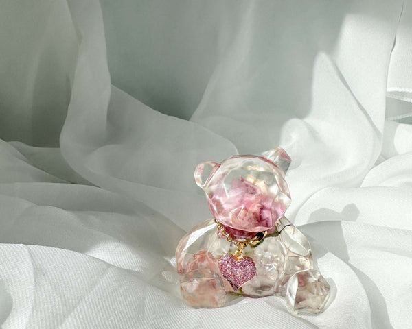Charming Heart Bears - Handmade Whimsical Resin Geometric Bear Decor
