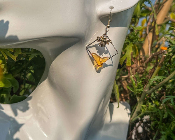 Bee -utiful Honey Bee Drip Earrings Handmade with Gold Bee Charm