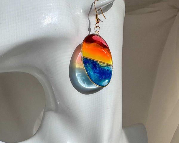 Sunset Ocean Collection - Handmade Sunset Resin Earrings & Pendant