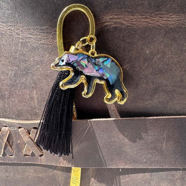 Northern Lights Spirit Bear - Handmade Resin Aurora Bookmark