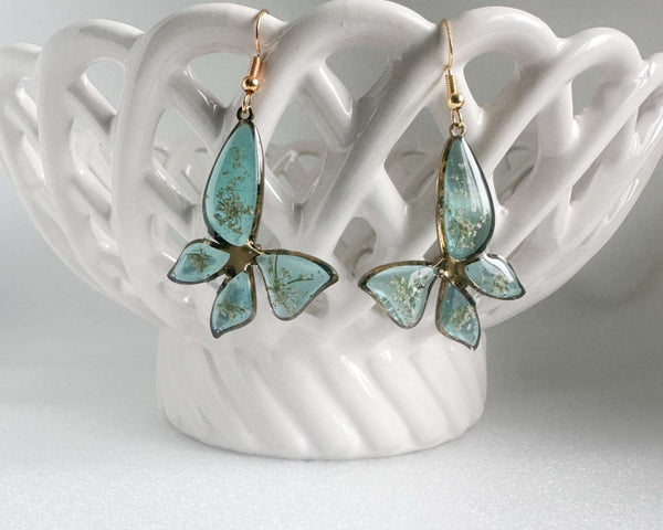 Handmade Butterfly Earrings - Garden Dew Butterfly Blooms