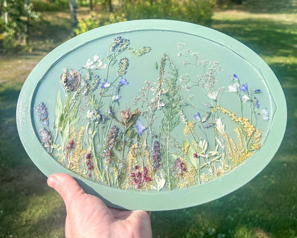 Botanical Wall Art - Whispering Meadows #3 Handmade Resin Wall Art