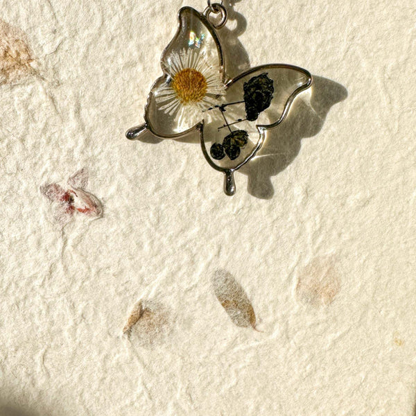 Butterfly Bookmarks- Handmade with Floral Accents & Feather Hook