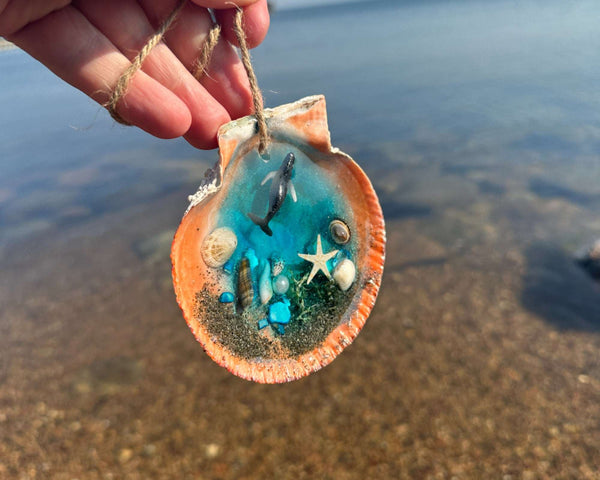 Whale Song Suncatcher - Seashell Resin Ocean's Charm Suncatcher
