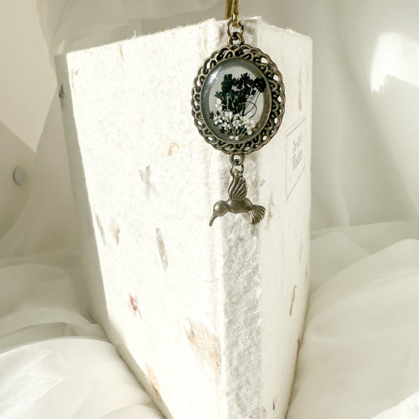Whispering Pages Monochromatic Handmade Floral Antique Copper Bookmark