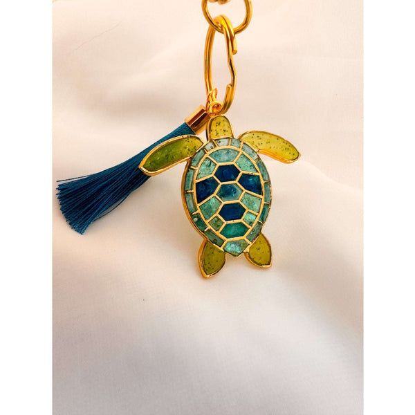 Turtle Bag Charm / Keychain - Handmade Ocean Inspired Turtle Treasures