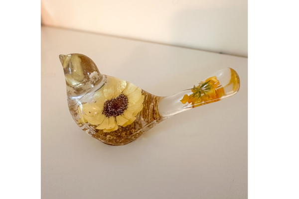 Handmade Floral Resin Birds, As Seen in Newspapers Across Canada