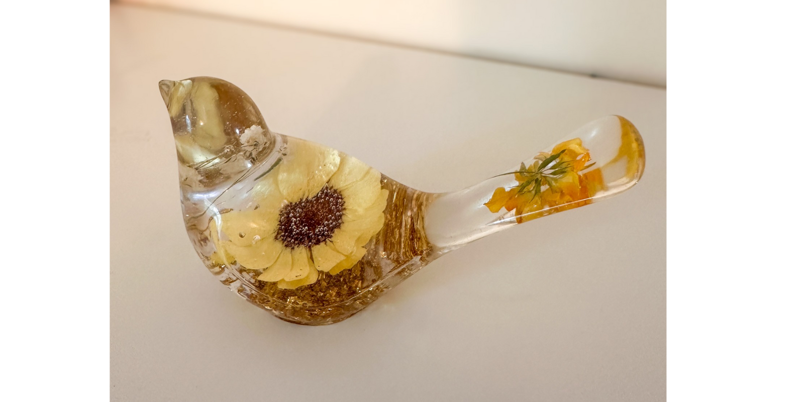 Handmade Floral Resin Birds, As Seen in Newspapers Across Canada