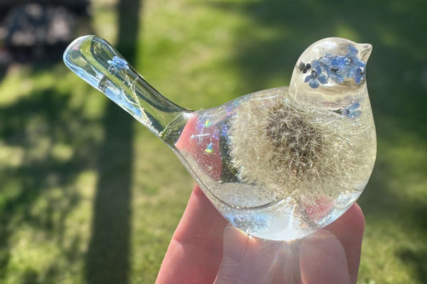 handmade resin floral bird