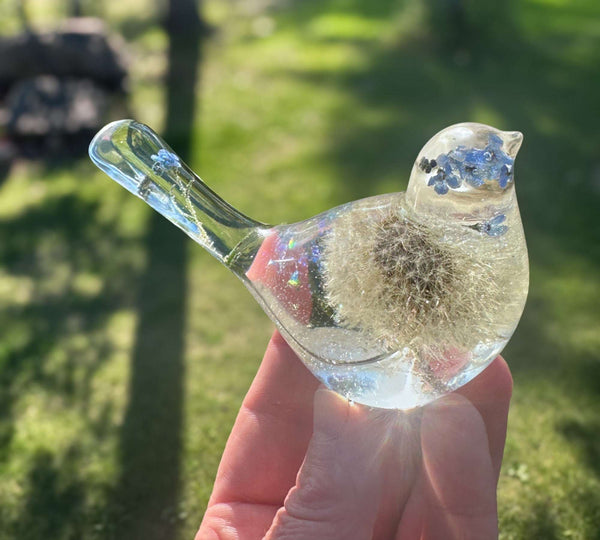 handmade resin floral bird