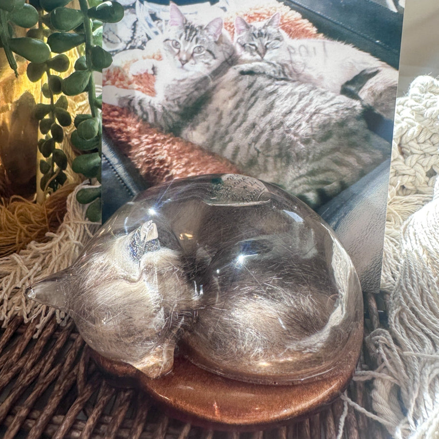 handmade pet fur memorial cat sculpture