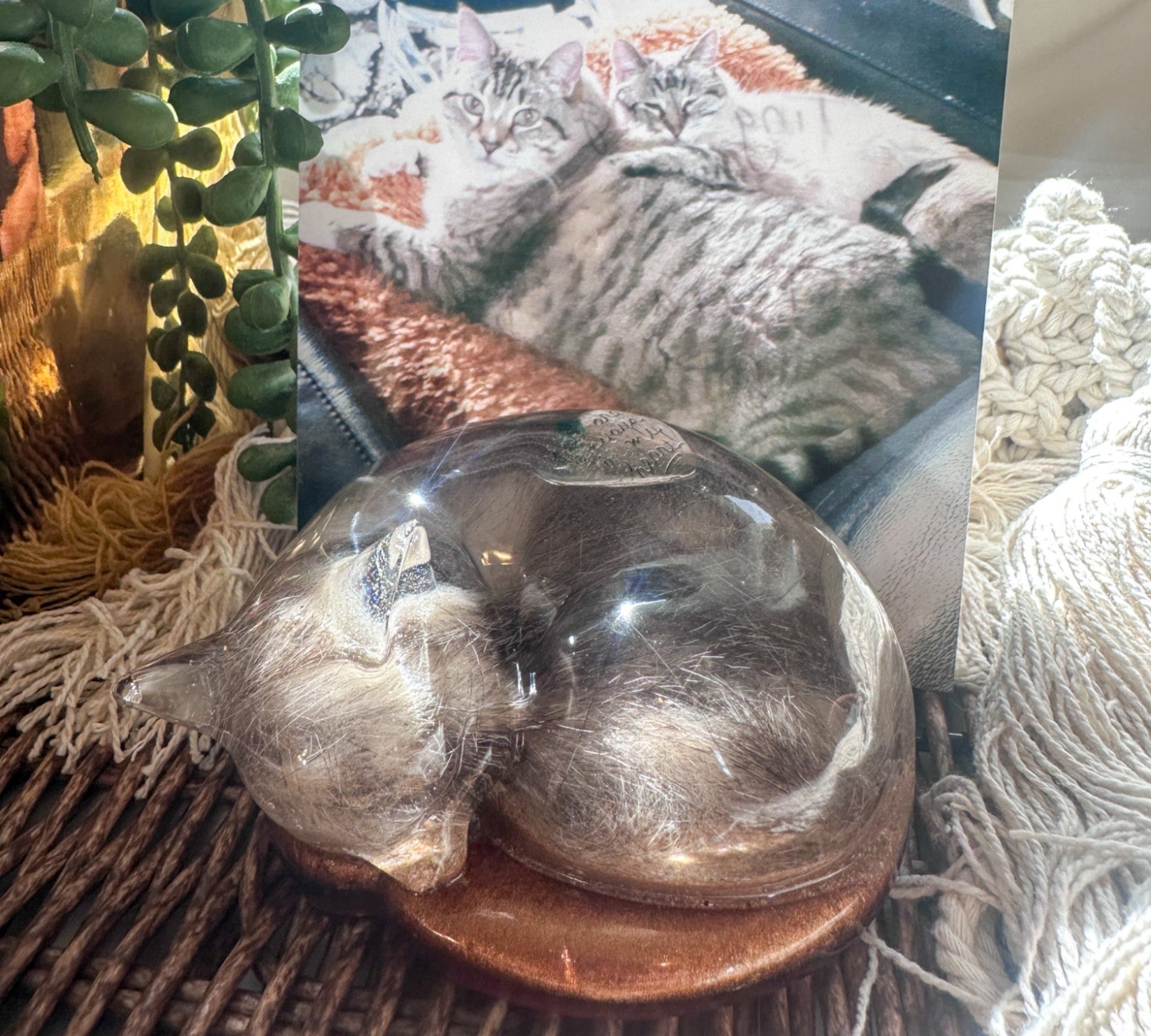 handmade pet fur memorial cat sculpture