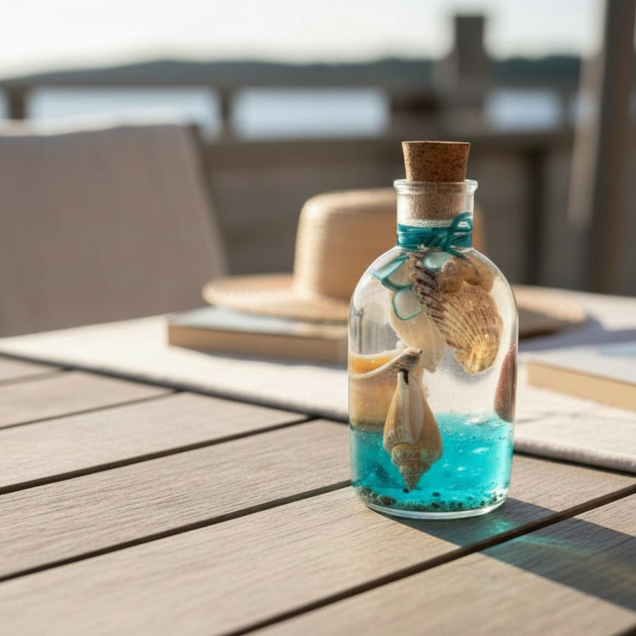 handmade resin art with real seashells