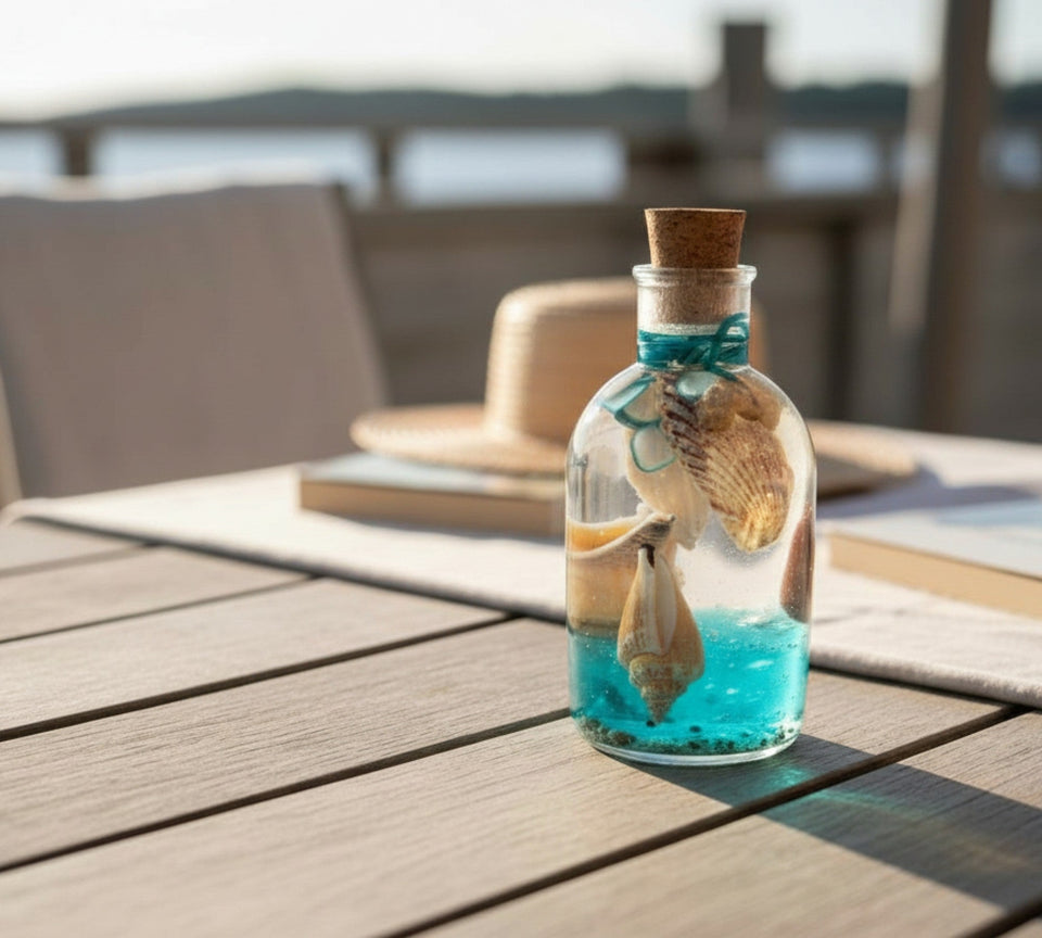 handmade resin art with real seashells