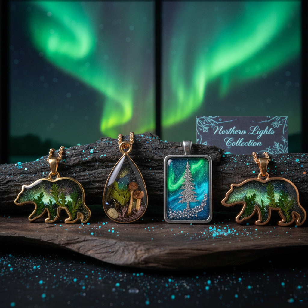 Northern Lights Resin Jewelry Canada | Aurora Inspired Keychains