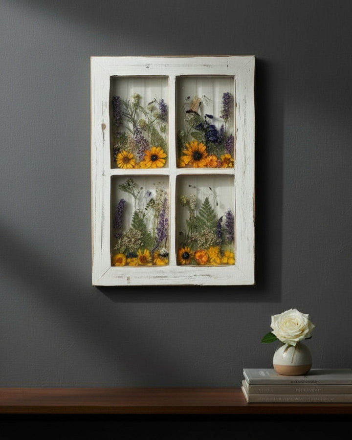 handmade floral window wall decor