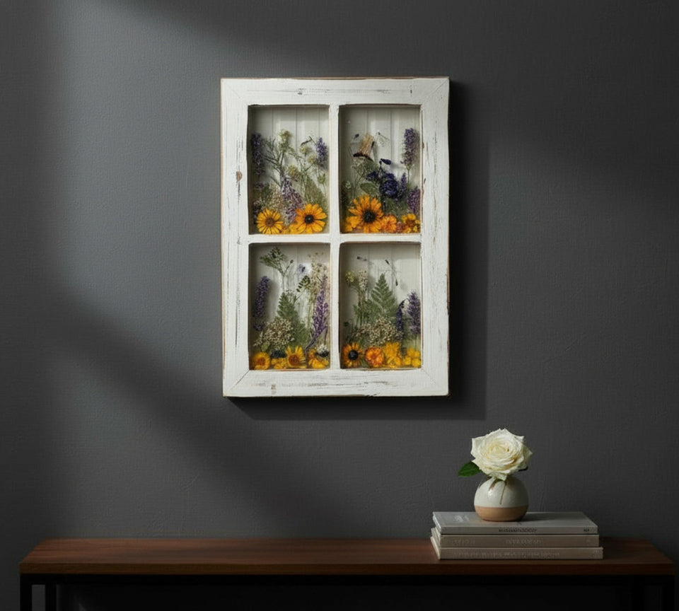 handmade floral window wall decor