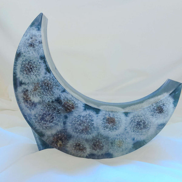 Enchanted Fairy Dandelion Moon – Color-Shifting Resin Handmade Decor