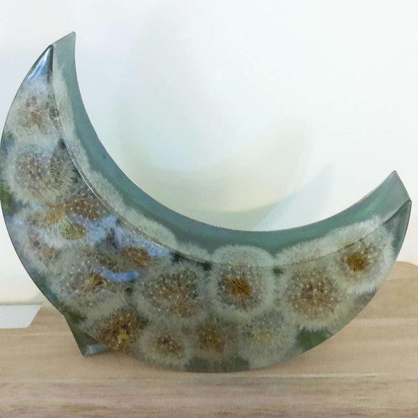 Enchanted Fairy Dandelion Moon – Color-Shifting Resin Handmade Decor