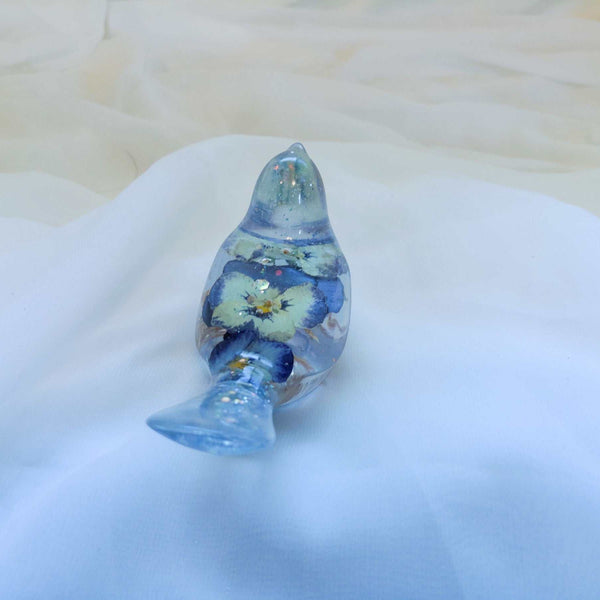 Pansy Songbirds - Handmade Resin Bird Decor with Dried Pansies