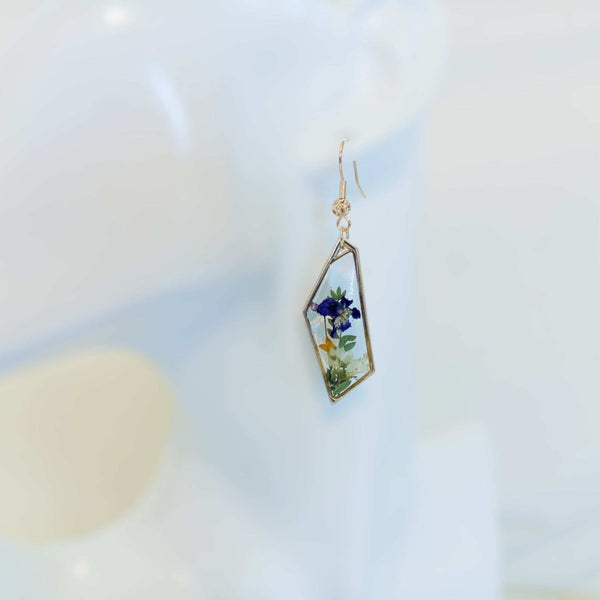Enchanted Garden Butterfly Resin Earrings – Handmade Pressed Flowers