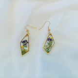Enchanted Garden Butterfly Resin Earrings – Handmade Pressed Flowers