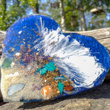 Hearts by the Shore - Handmade Ocean Wave Resin Heart Coaster Set