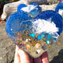 Hearts by the Shore - Handmade Ocean Wave Resin Heart Coaster Set