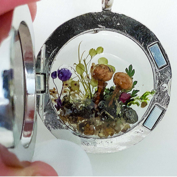 Boreal Forest Looking Glass Pendant – Handmade Botanical Forest Art