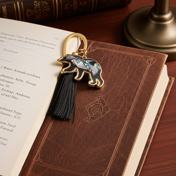 Northern Lights Spirit Bear - Handmade Resin Aurora Bookmark