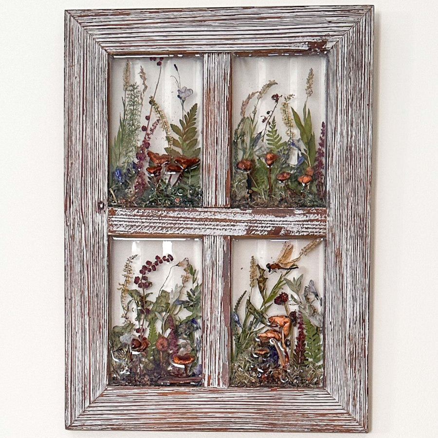 Meadow Sentinel | Large 15" Resin Window with Dragonfly & Bluebells