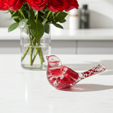 Lovebird Resin Figurine: Unique Handmade Bird Decor with Red Hearts