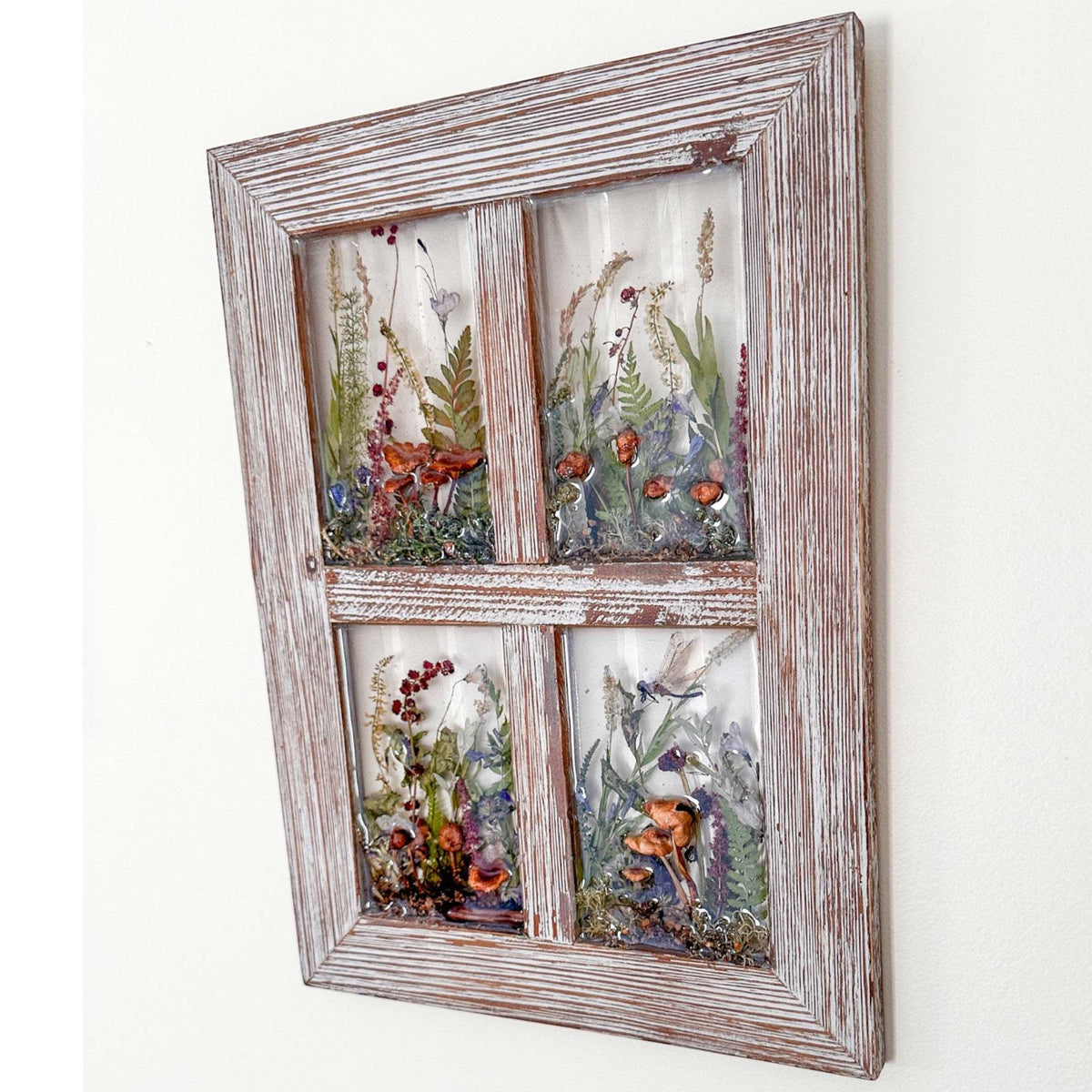 Meadow Sentinel | Large 15" Resin Window with Dragonfly & Bluebells
