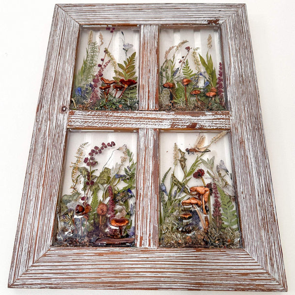 Meadow Sentinel | Large 15" Resin Window with Dragonfly & Bluebells