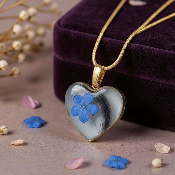 Pet Memorial Heart Pendant - Custom Resin Pet Keepsake Heart Pendant