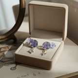 Forget-Me-Not Butterfly Resin Stud Earrings–Handmade with Real Flowers