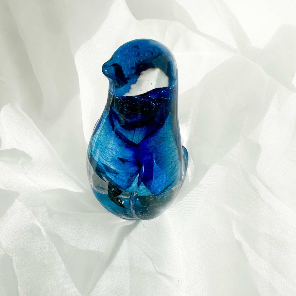 Azure Bloom Bird - Handmade Blue Rose Resin Bird Sculpture Home Decor