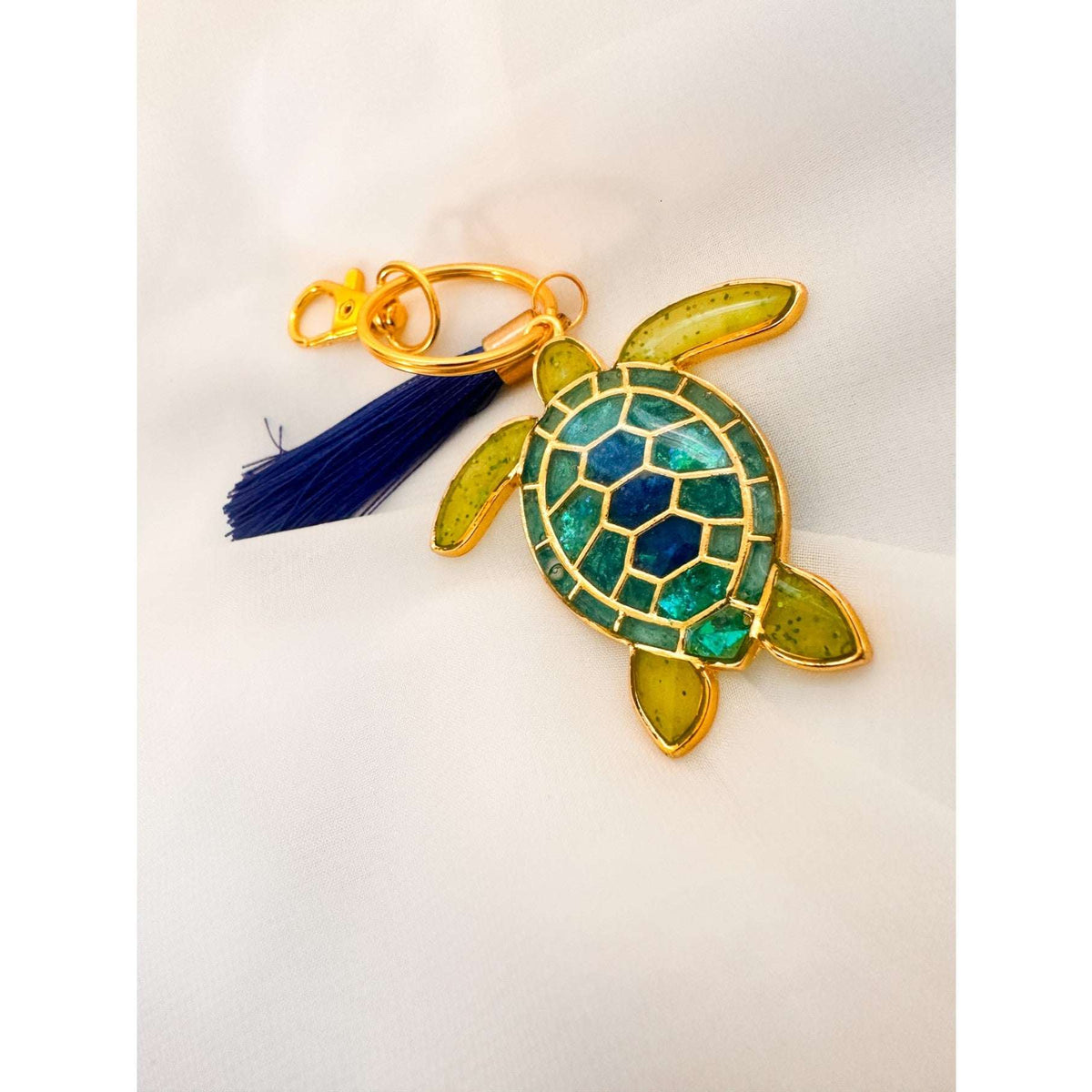 Turtle Bag Charm / Keychain - Handmade Ocean Inspired Turtle Treasures