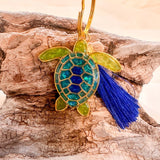 Turtle Bag Charm / Keychain - Handmade Ocean Inspired Turtle Treasures