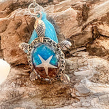 Turtle Bag Charm / Keychain - Handmade Ocean Inspired Turtle Treasures