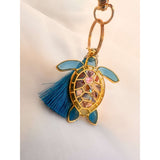 Turtle Bag Charm / Keychain - Handmade Ocean Inspired Turtle Treasures