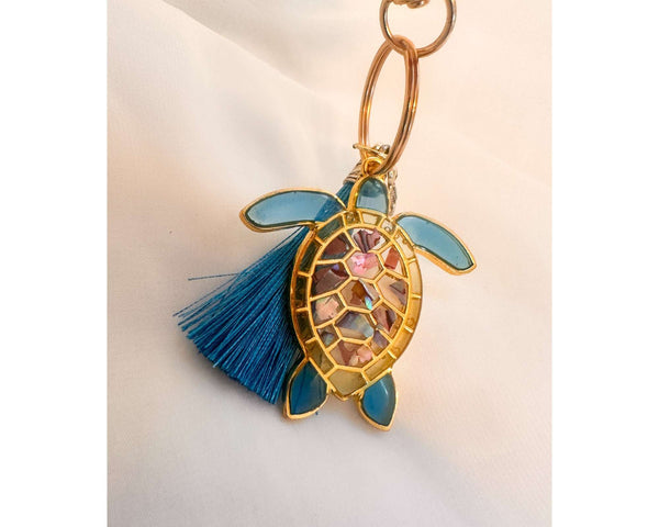 Turtle Bag Charm / Keychain - Handmade Ocean Inspired Turtle Treasures