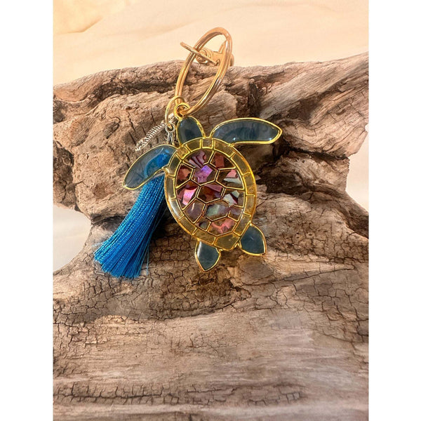Turtle Bag Charm / Keychain - Handmade Ocean Inspired Turtle Treasures
