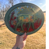 Northern Lights Moose - Handmade Forest Botanical Wall Resin Art