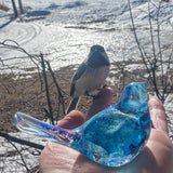 Azure Songbirds of Serenity - Handmade Blue Rose Petal Resin Birds