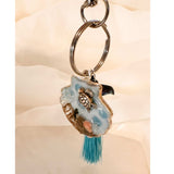 Ocean Seashell Bag Charm / Keychain - Handmade Resin Ocean Theme