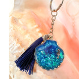 Ocean Seashell Bag Charm / Keychain - Handmade Resin Ocean Theme