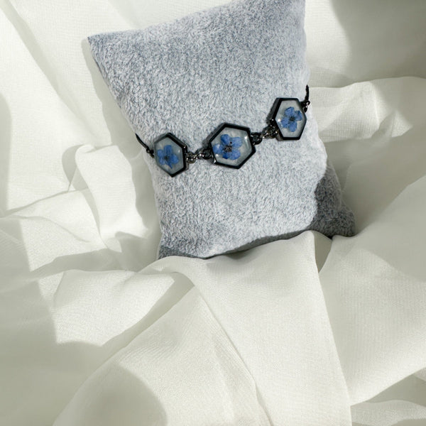 Forget-Me-Not Blossom Bracelet - Real Flower Handmade Resin Jewelry