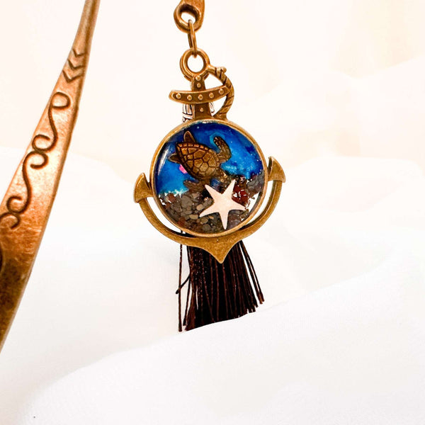 Bookmark - Handcrafted Resin Oceans with Real Seashells and Sand