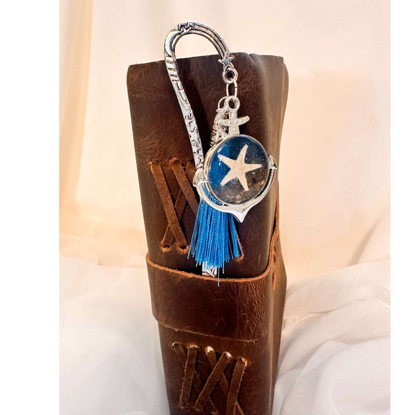 Ocean Whispers: Handcrafted Resin Bookmarks with Real Sand & Seashells